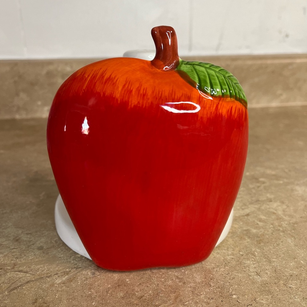 Red Ceramic Apple Paper Towel Holder